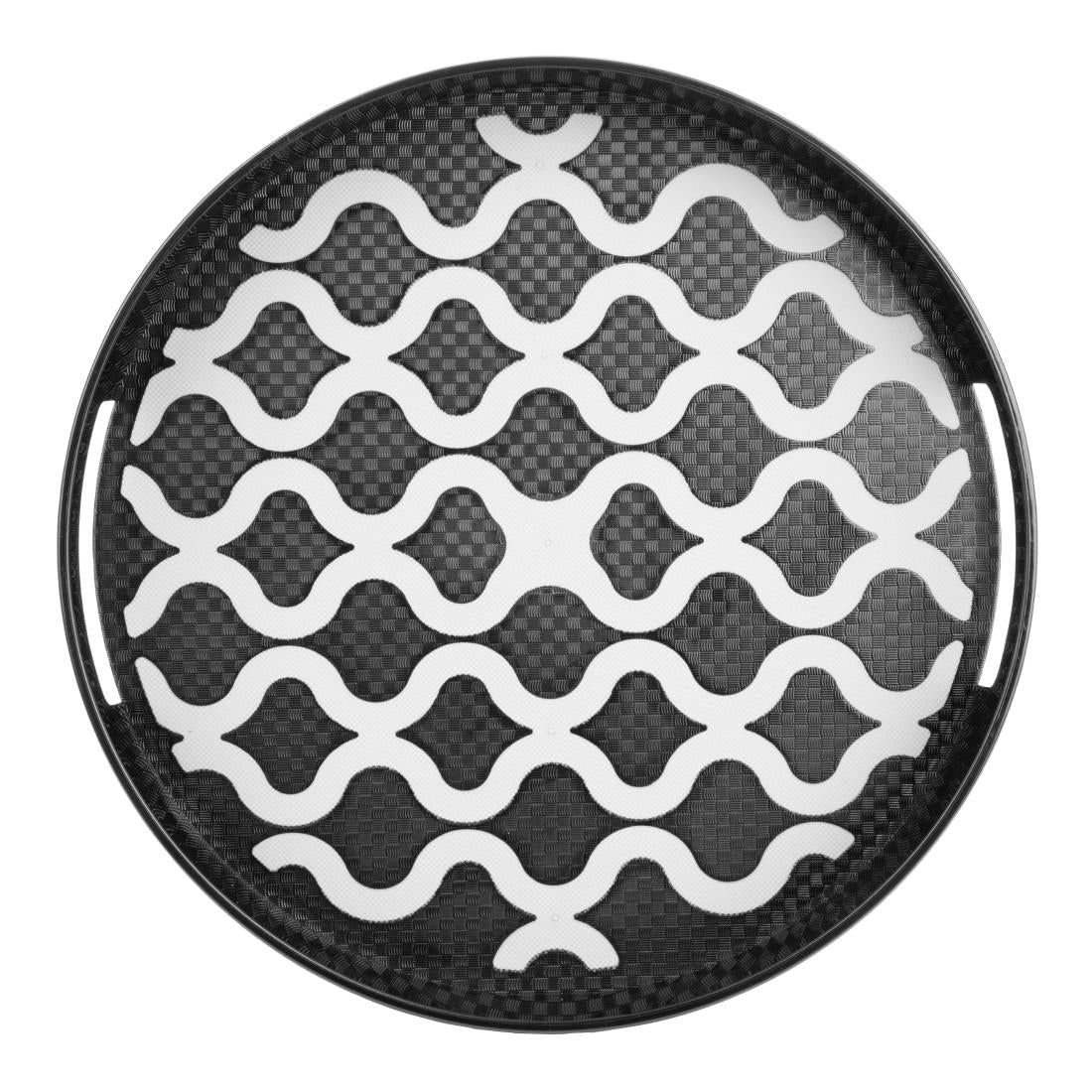 Olympia Kristallon PC Round Non-Slip Tray with Handles 300mm