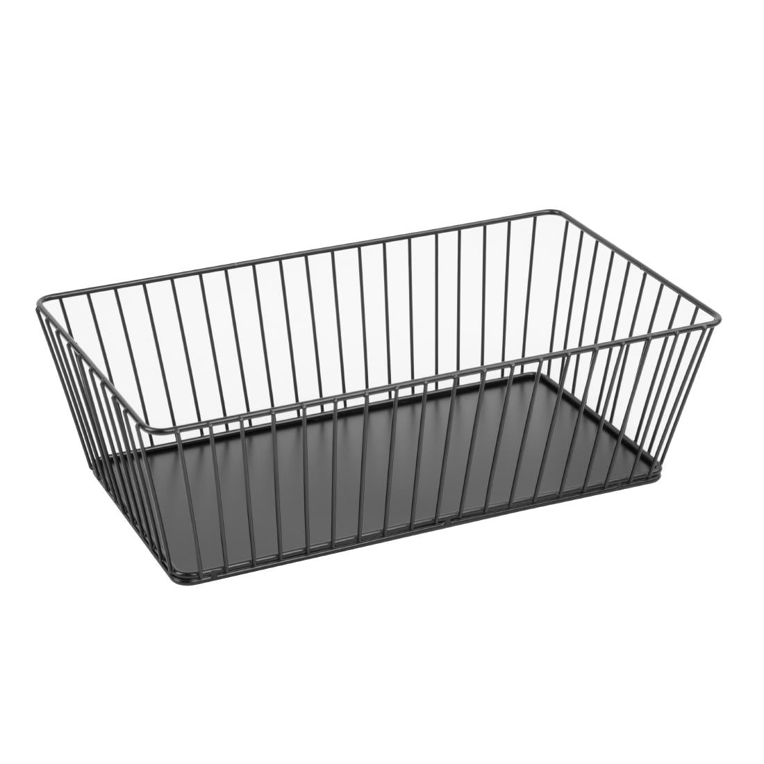 DP671 Olympia Wire Food Display Tray Rectangular Black 330x190x100mm