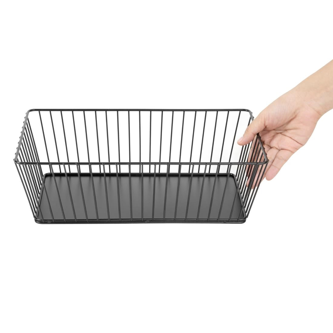 DP671 Olympia Wire Food Display Tray Rectangular Black 330x190x100mm