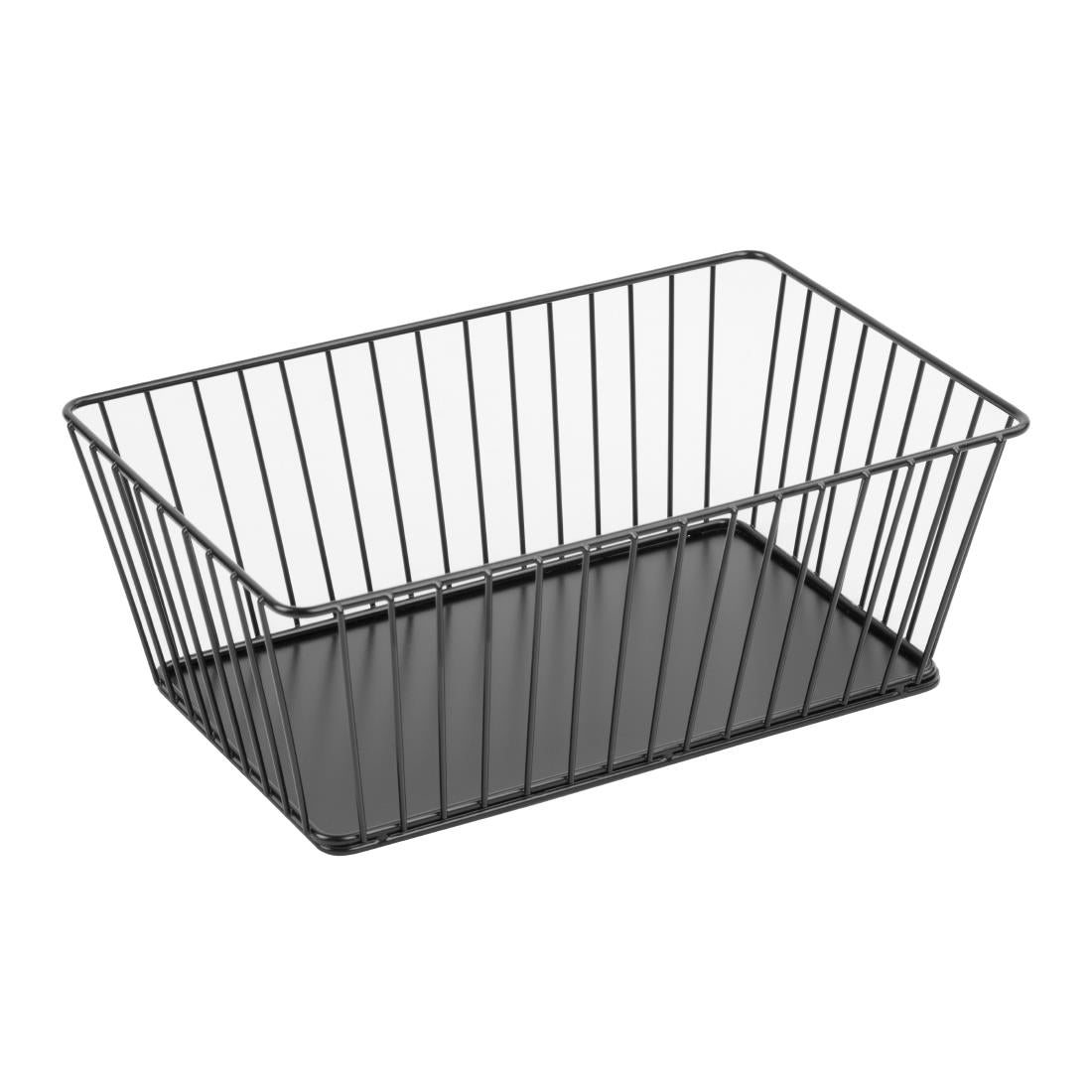 DP672 Olympia Wire Food Display Tray Rectangular Black 280x180x100mm