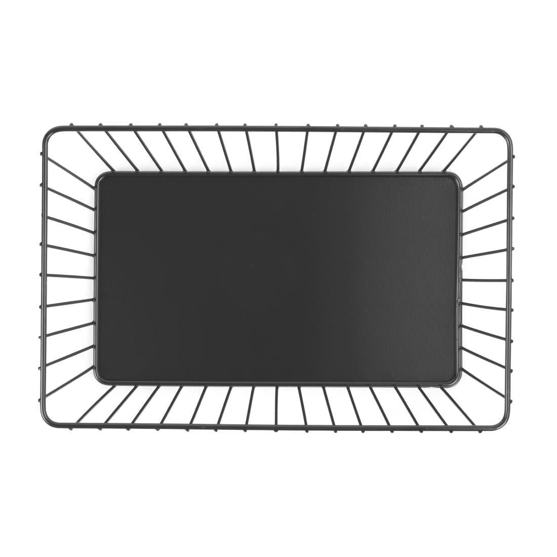 DP672 Olympia Wire Food Display Tray Rectangular Black 280x180x100mm