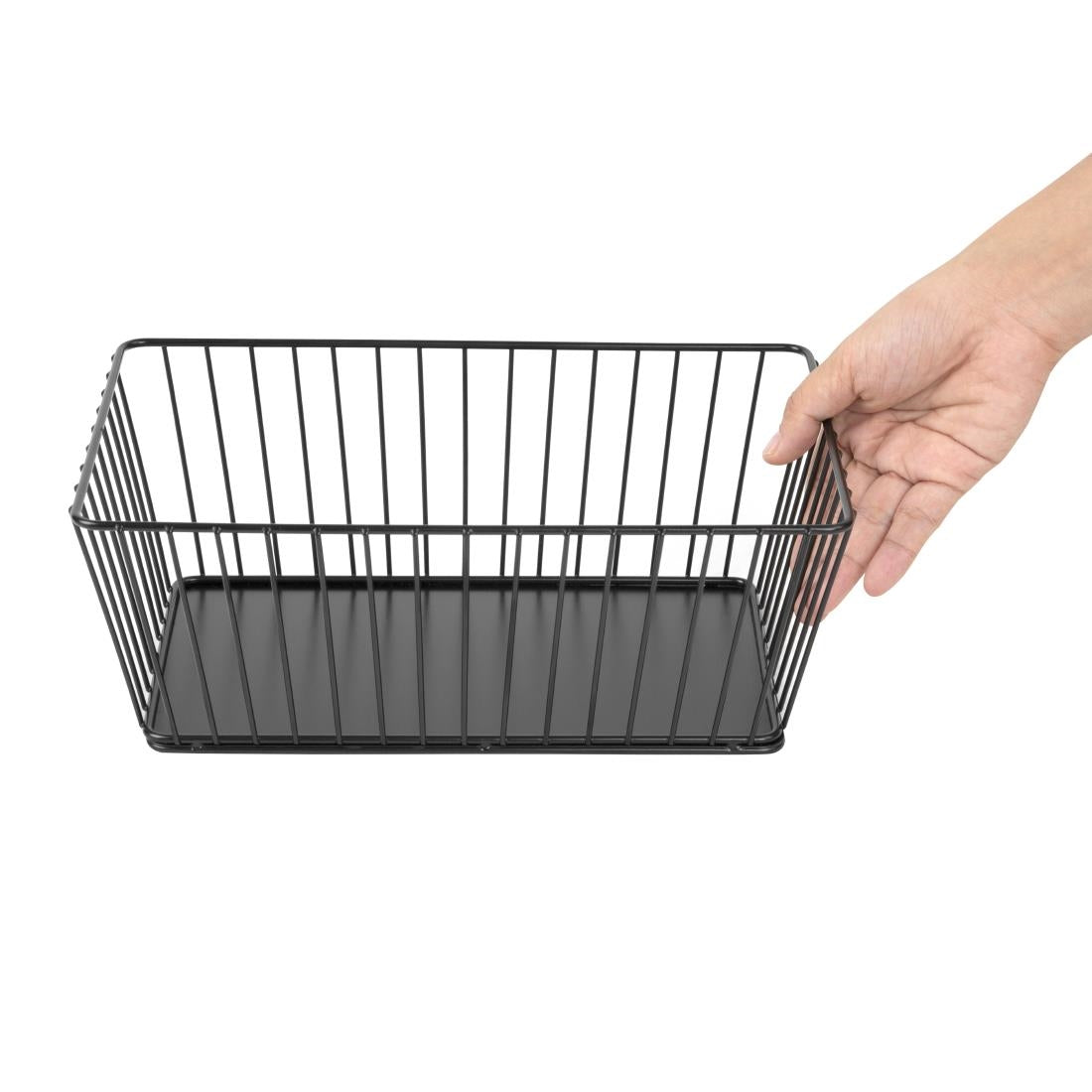 DP672 Olympia Wire Food Display Tray Rectangular Black 280x180x100mm