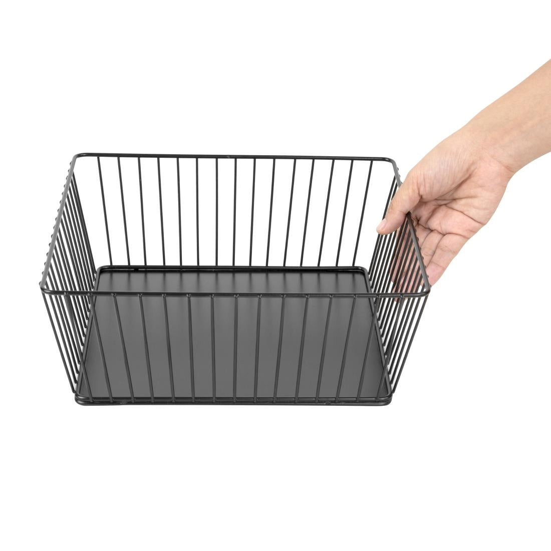 DP673 Olympia Wire Food Display Tray Square Black 280x280x100mm