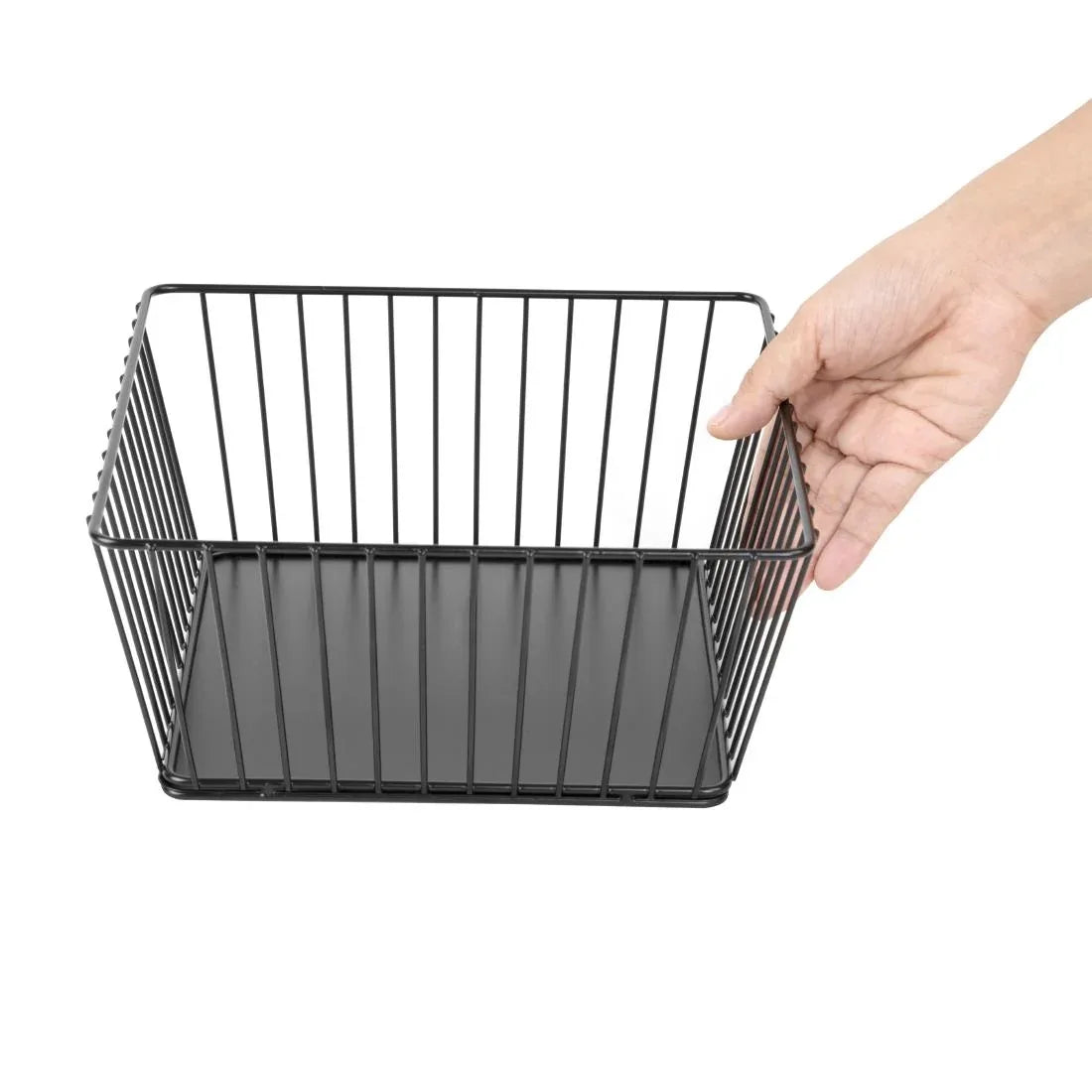 DP674 Olympia Wire Food Display Tray Square Black 230x230x100mm