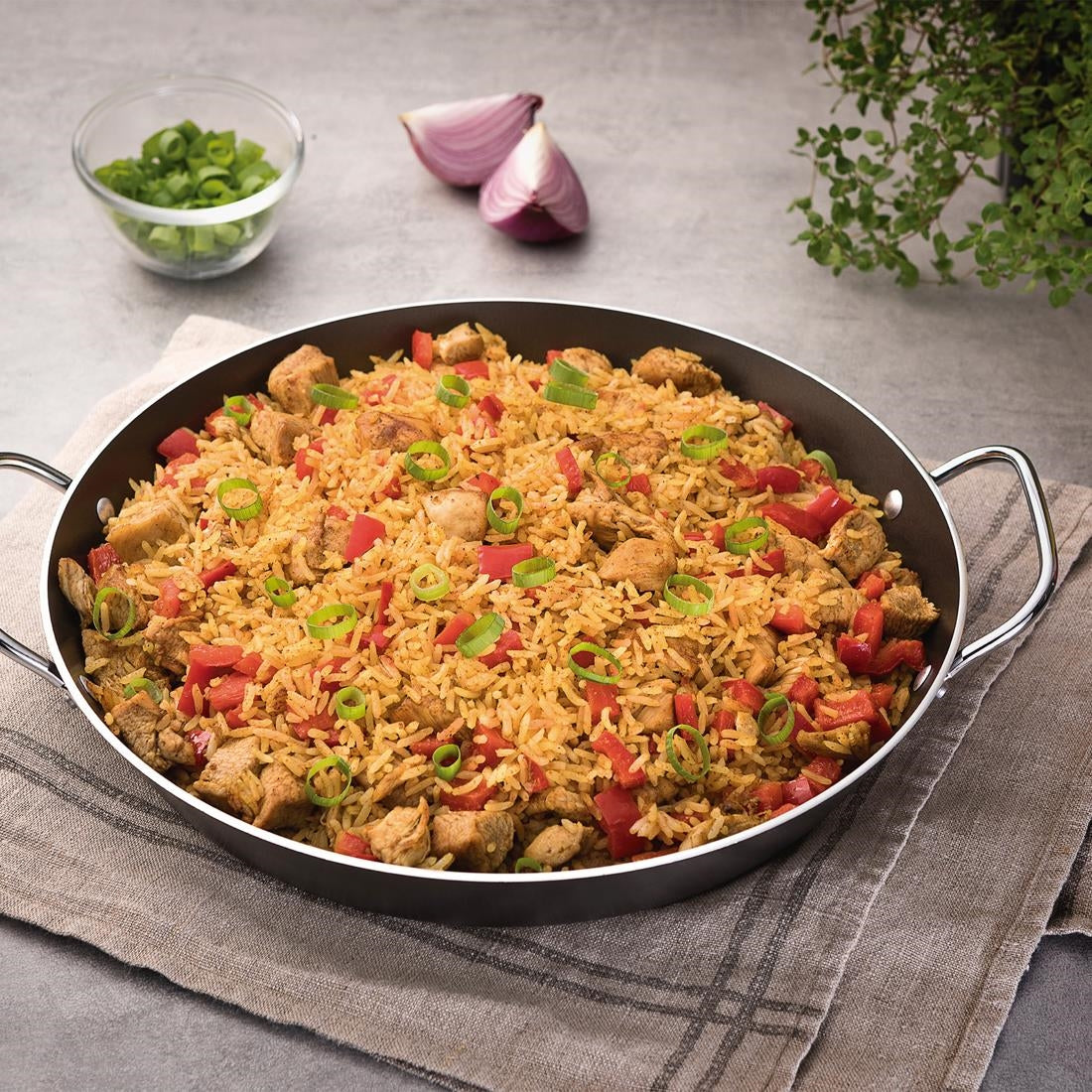 DP766 Tramontina Loreto Aluminium Non-Stick Paella Pan 13cm