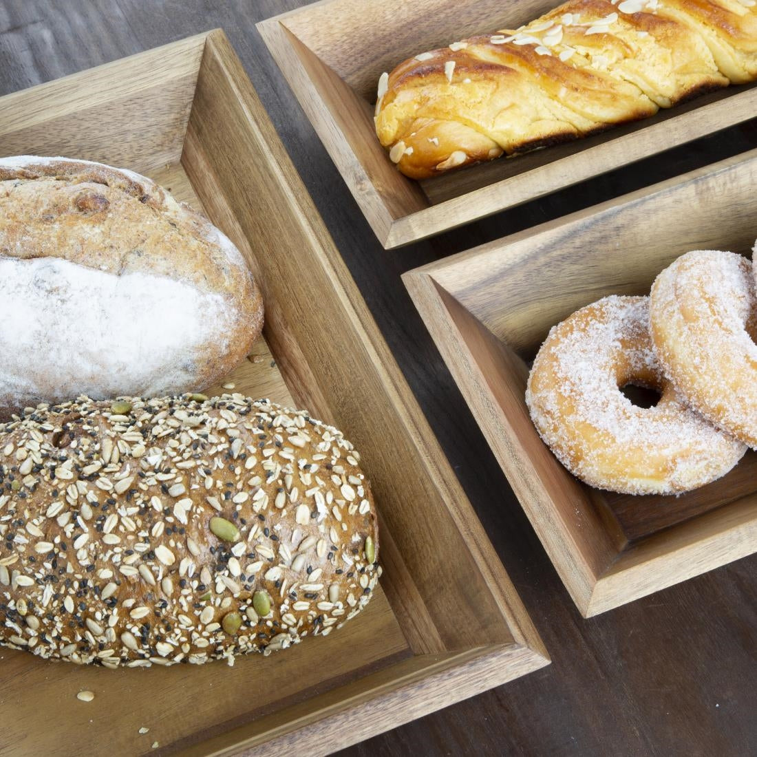 DP885 Olympia Acacia Rectangular Tray 380x355mm