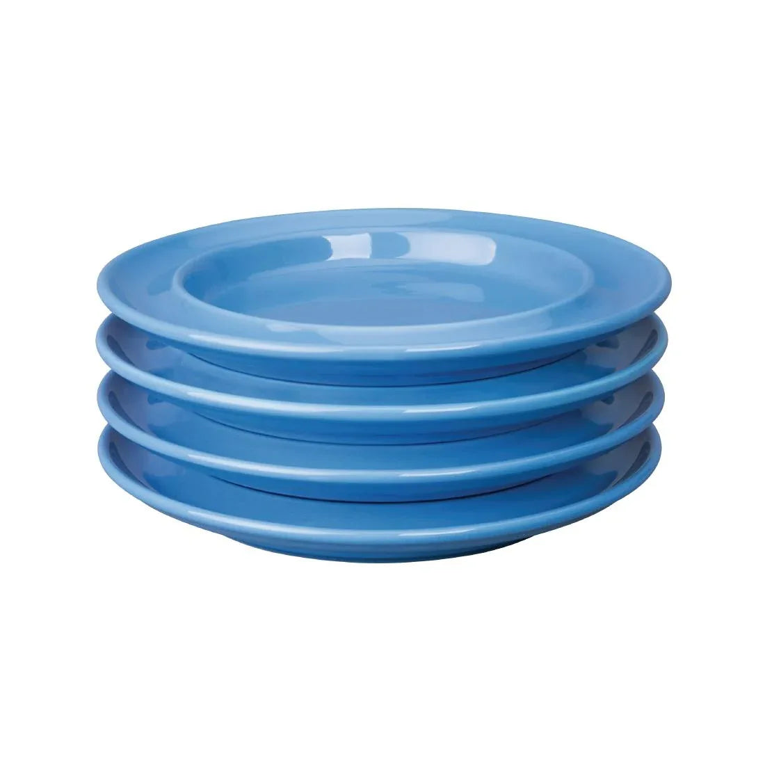 DW140 Olympia Heritage Raised Rim Plates Blue 203mm (Pack of 4) - JD Catering Equipment Solutions Ltd