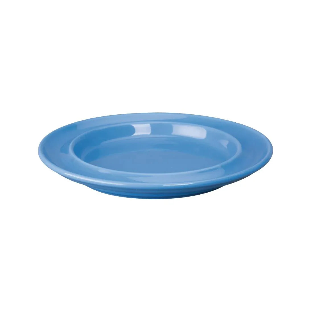 DW140 Olympia Heritage Raised Rim Plates Blue 203mm (Pack of 4) - JD Catering Equipment Solutions Ltd