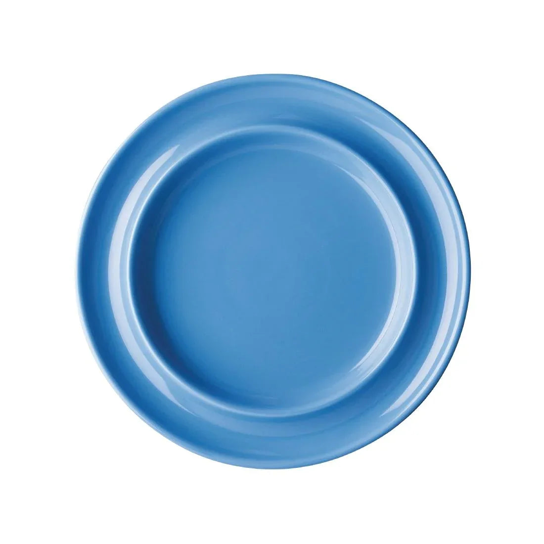 DW140 Olympia Heritage Raised Rim Plates Blue 203mm (Pack of 4) - JD Catering Equipment Solutions Ltd