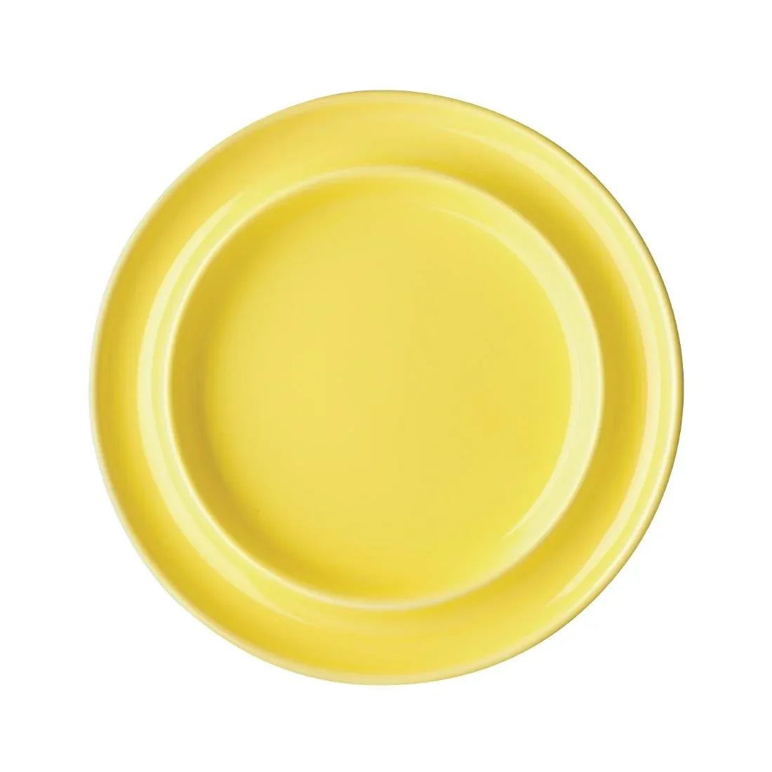 DW146 Olympia Heritage Raised Rim Plates Yellow 203mm (Pack of 4) - JD Catering Equipment Solutions Ltd