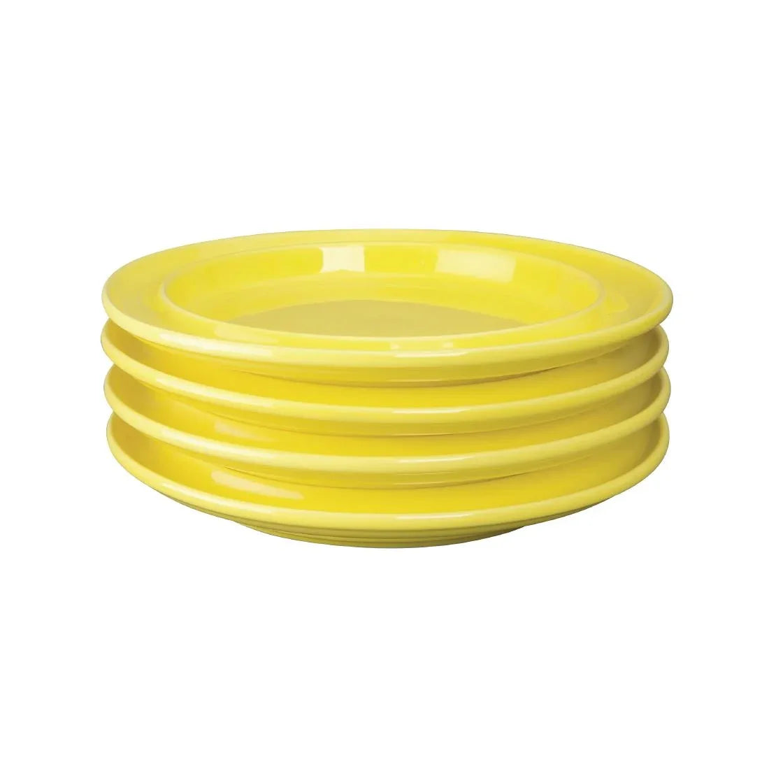 DW147 Olympia Heritage Raised Rim Plates Yellow 253mm (Pack of 4) - JD Catering Equipment Solutions Ltd