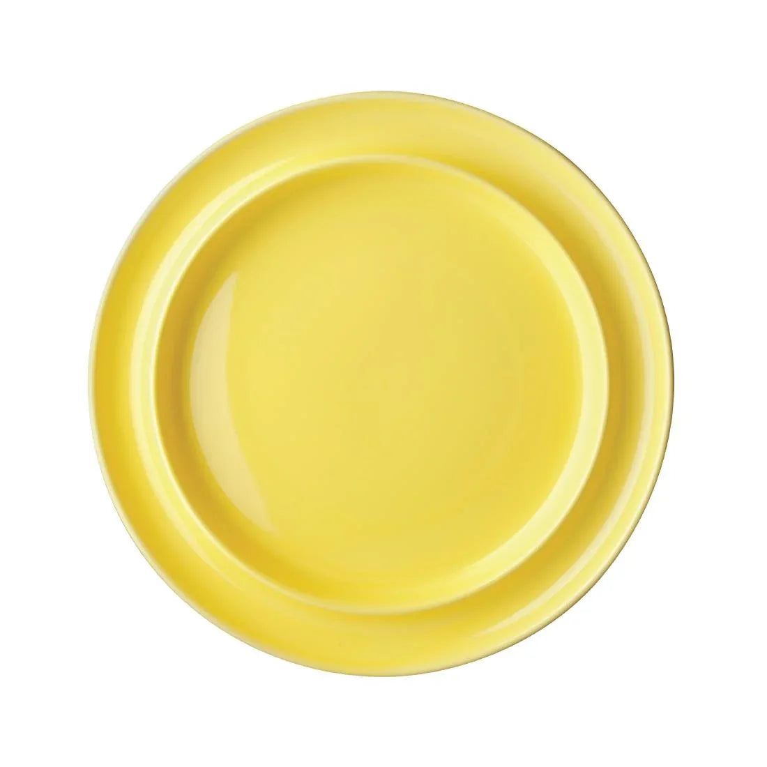 DW147 Olympia Heritage Raised Rim Plates Yellow 253mm (Pack of 4) - JD Catering Equipment Solutions Ltd