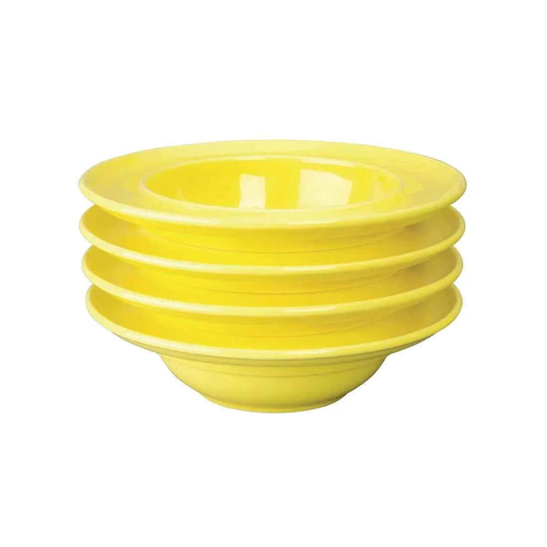 DW148 Olympia Heritage Raised Rim Bowls Yellow 205mm (Pack of 4) - JD Catering Equipment Solutions Ltd