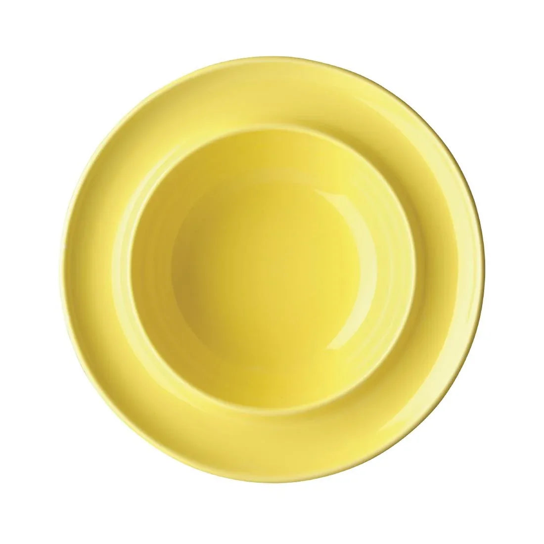 DW148 Olympia Heritage Raised Rim Bowls Yellow 205mm (Pack of 4) - JD Catering Equipment Solutions Ltd