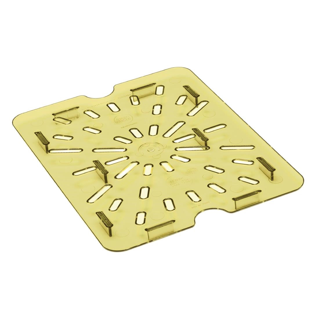 HR254 Cambro High Heat Polycarbonate 1/2 Gastronorm Drain Plate