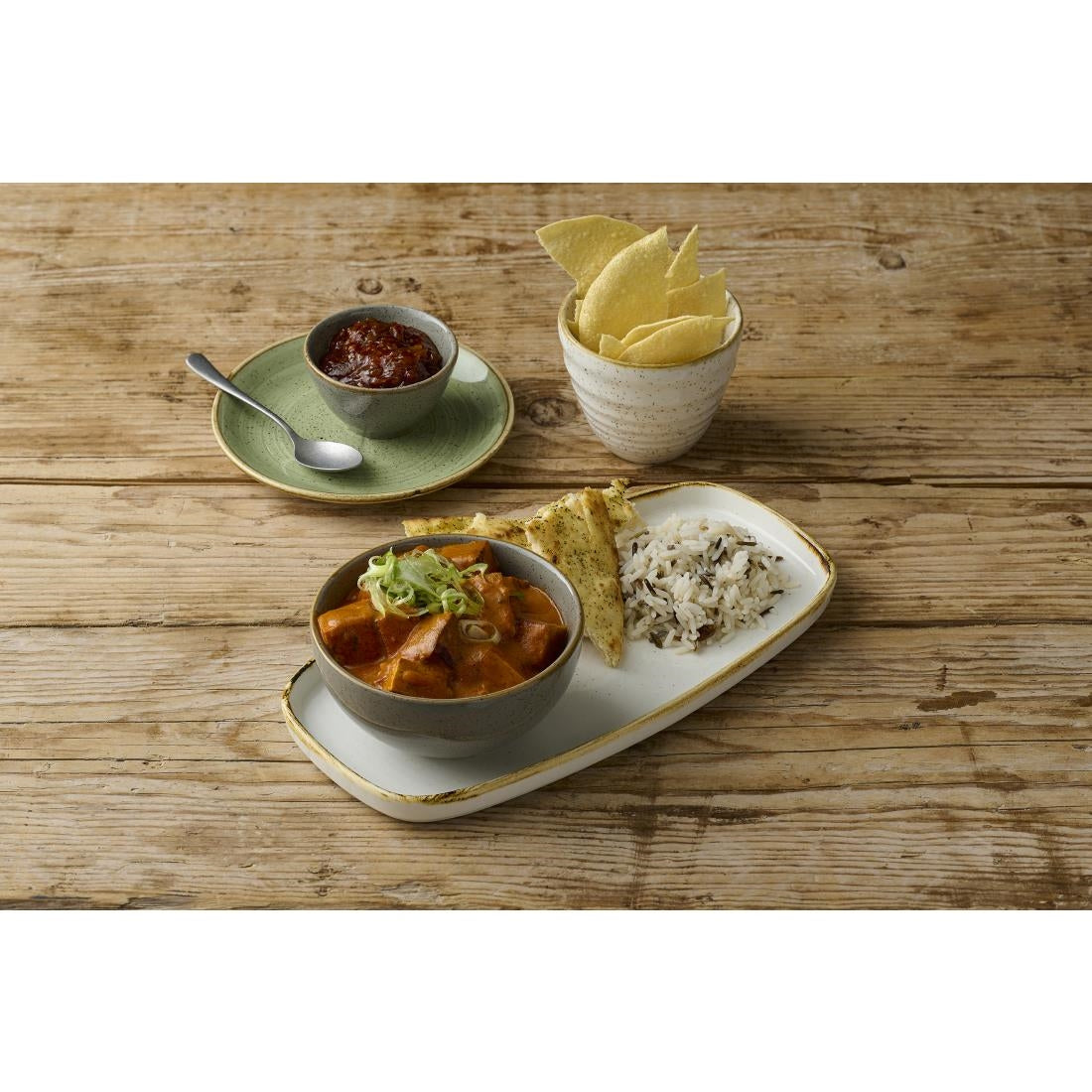 DX020 Churchill Stonecast Barley White Chefs' Walled Oblong Plate 300mm (Pack of 6)