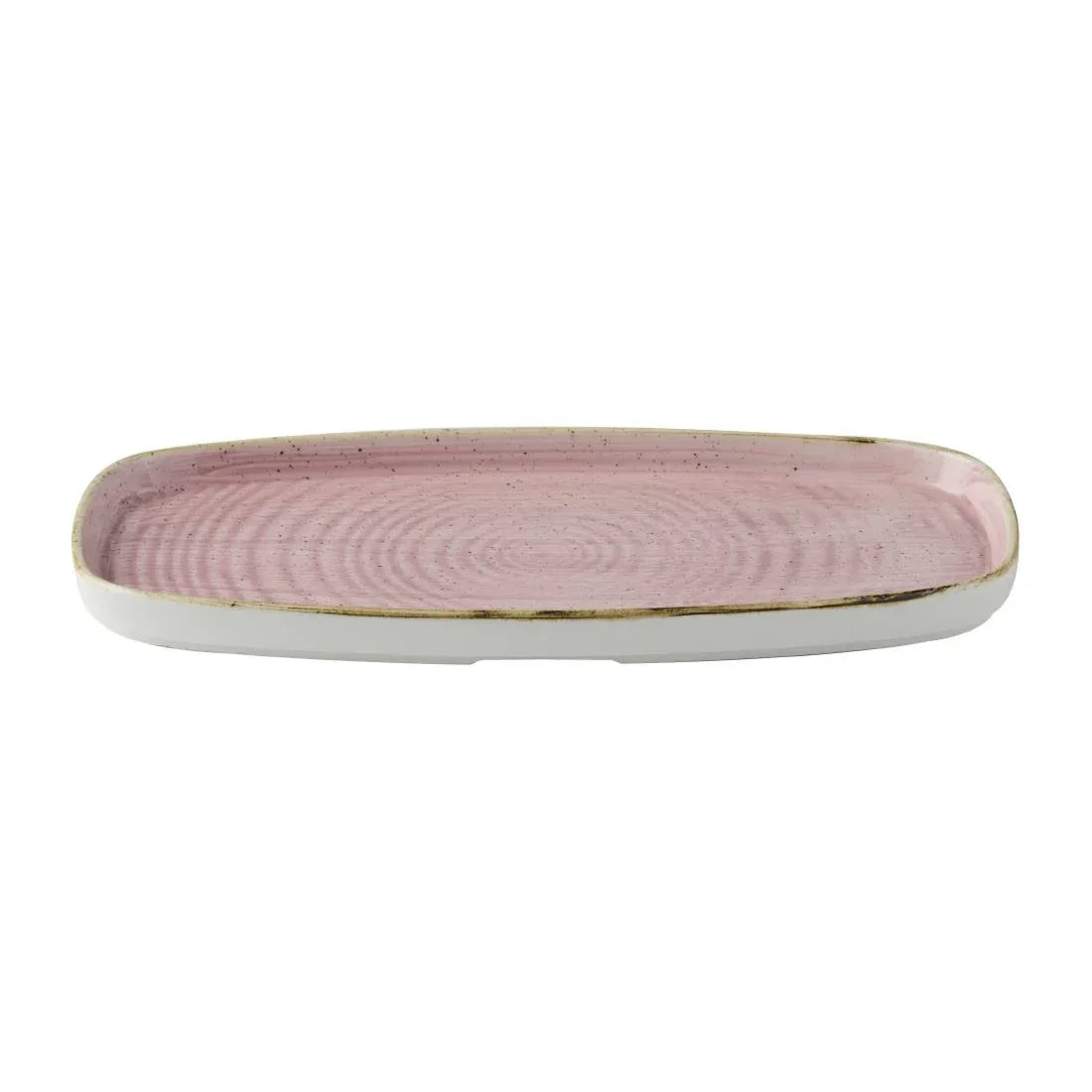 DX024 Churchill Stonecast Petal Pink Chefs' Walled Oblong Plate 300mm (Pack of 6) - JD Catering Equipment Solutions Ltd