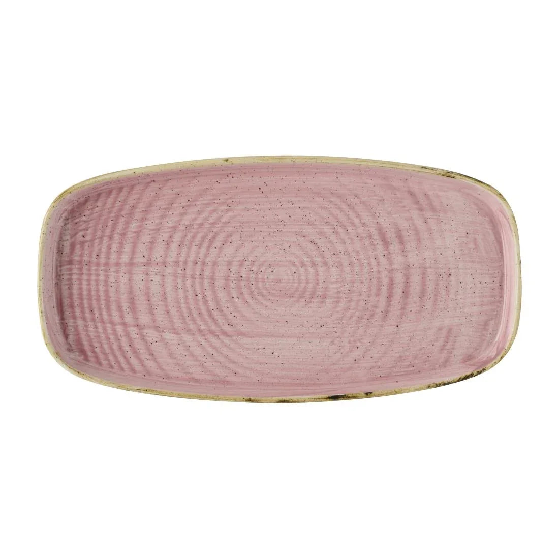 DX024 Churchill Stonecast Petal Pink Chefs' Walled Oblong Plate 300mm (Pack of 6) - JD Catering Equipment Solutions Ltd
