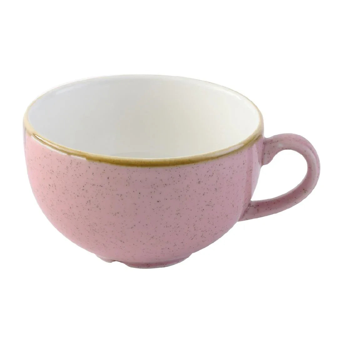 DX028 Churchill Stonecast Petal Pink Cappuccino Cup 340ml (Pack of 12) - JD Catering Equipment Solutions Ltd