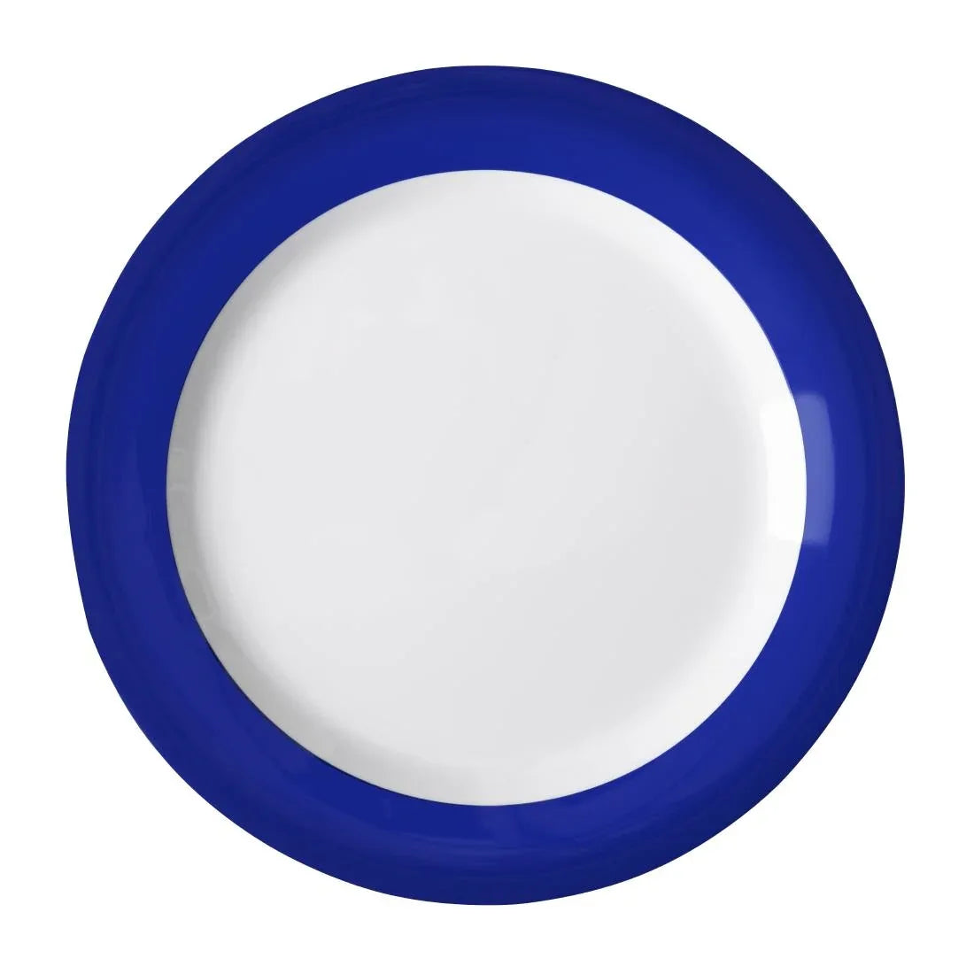 DX436 Olympia Kristallon Gala Melamine Plates Blue Rim 240mm (Pack of 6) - JD Catering Equipment Solutions Ltd