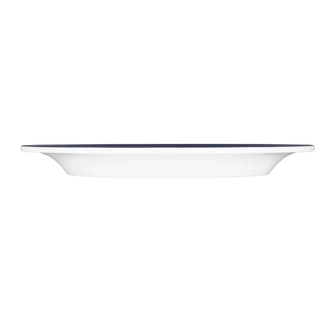 DX436 Olympia Kristallon Gala Melamine Plates Blue Rim 240mm (Pack of 6) - JD Catering Equipment Solutions Ltd