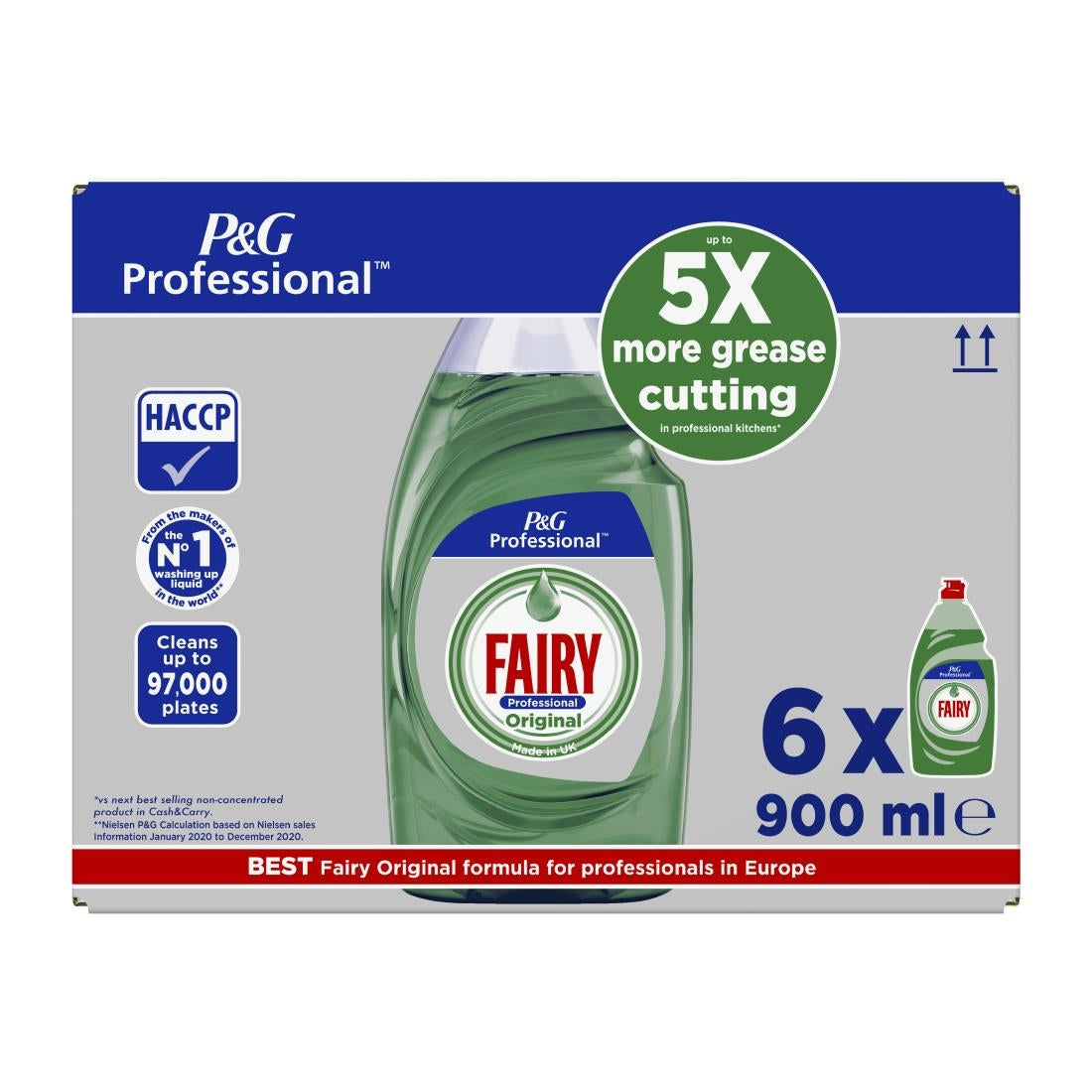 DX556 Fairy Professional Concentrated Washing Up Liquid Original 900ml (Pack of 6)