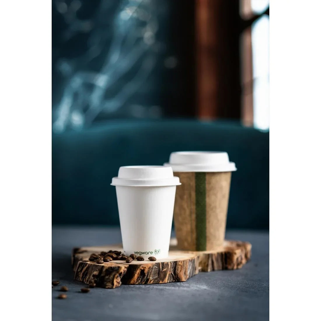 DX579 Vegware Hot Cup Lid Moulded Fibre 79-Series (Pack of 1000) - JD Catering Equipment Solutions Ltd