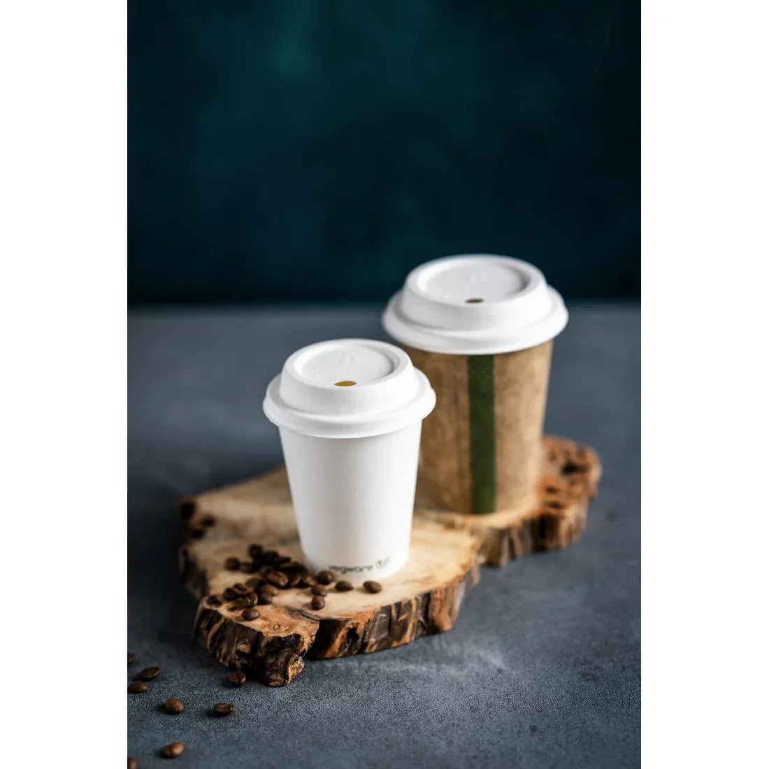 DX579 Vegware Hot Cup Lid Moulded Fibre 79-Series (Pack of 1000) - JD Catering Equipment Solutions Ltd