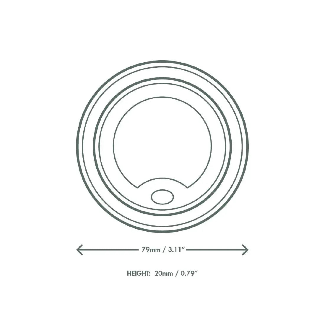 DX579 Vegware Hot Cup Lid Moulded Fibre 79-Series (Pack of 1000) - JD Catering Equipment Solutions Ltd