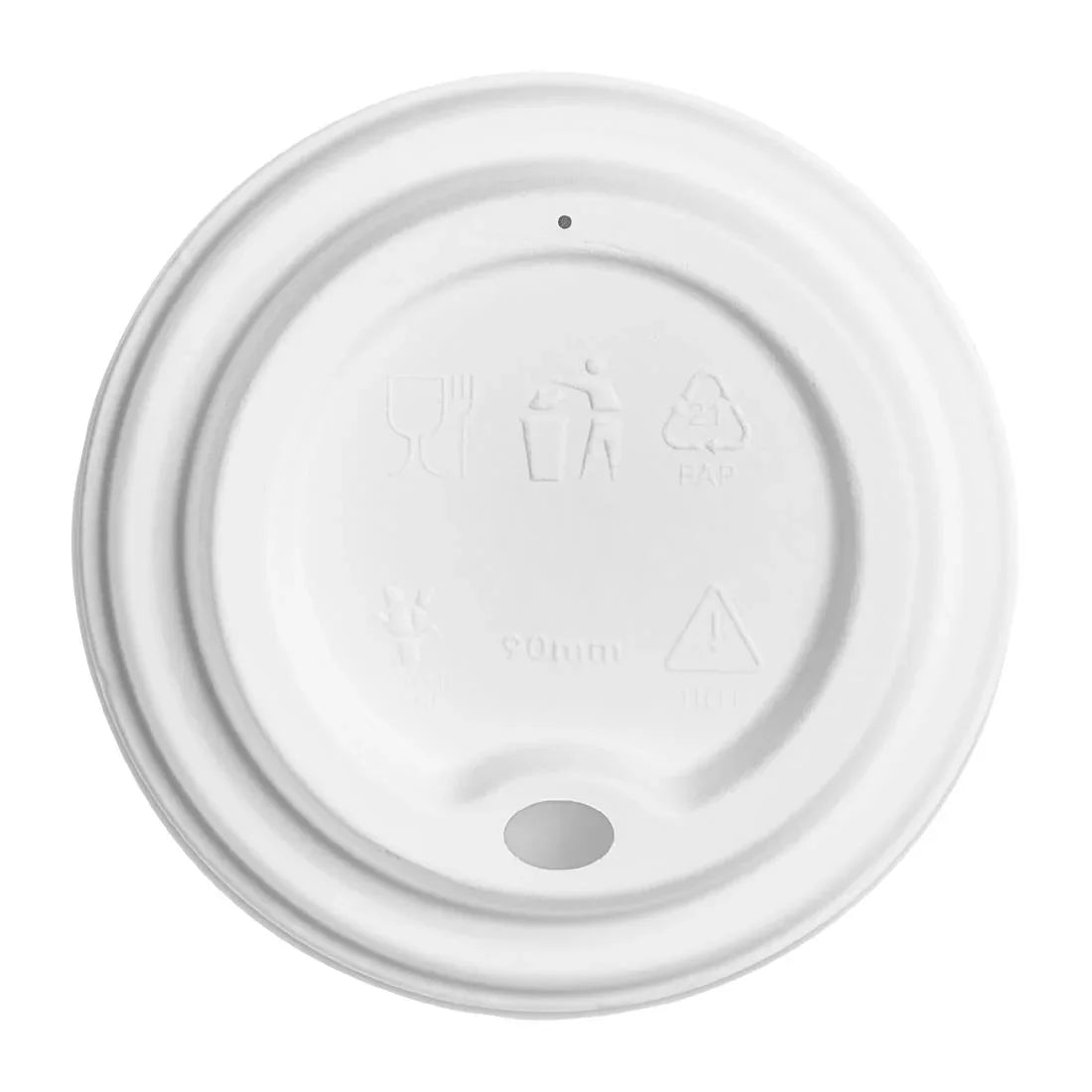 DX580 Vegware Hot Cup Lid Moulded Fibre 89-Series (Pack of 1000) - JD Catering Equipment Solutions Ltd