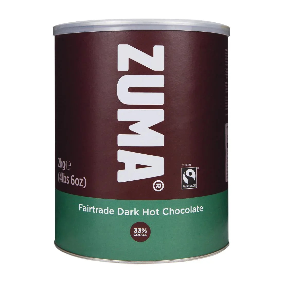 DX613 Zuma Fairtrade Dark Hot Chocolate (33% Cocoa) 2kg Tin - JD Catering Equipment Solutions Ltd
