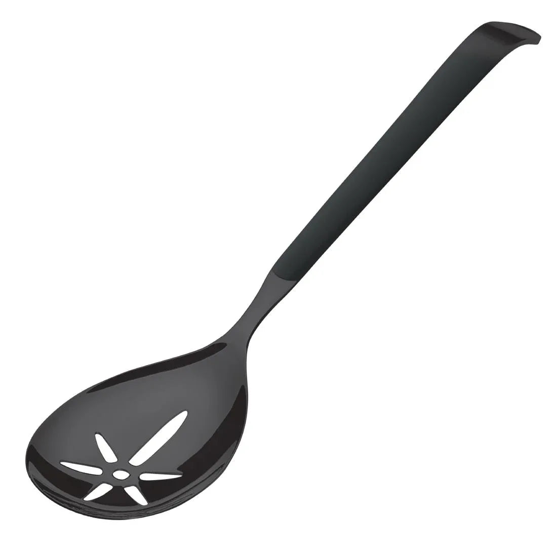 DX666 Amefa Buffet Slotted Serving Spoon Black (Pack of 6) - JD Catering Equipment Solutions Ltd