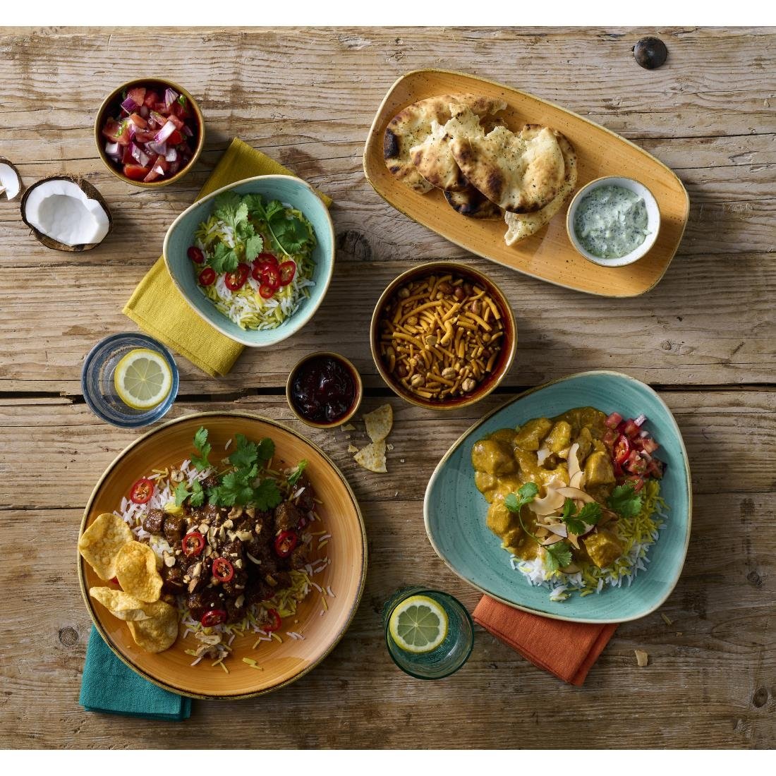 DX792 Churchill Stonecast Mint Chefs' Oblong Plate No. 4 (355 x 189mm) (Pack of 6)