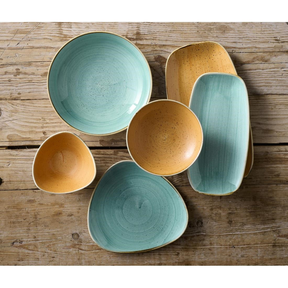 DX779 Churchill Stonecast Tangerine Triangle Bowl 235mm (Pack of 12)