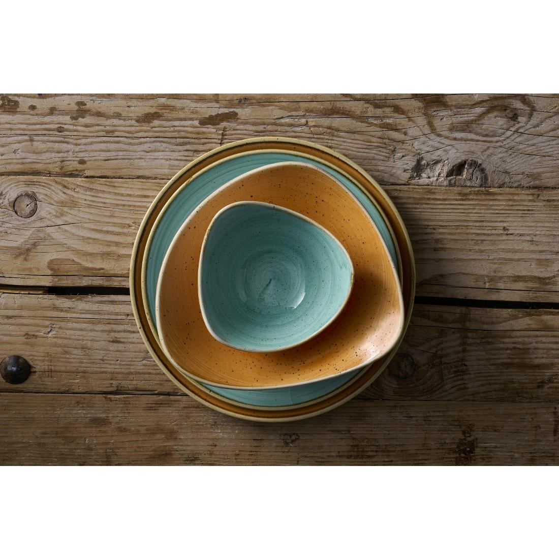 DX779 Churchill Stonecast Tangerine Triangle Bowl 235mm (Pack of 12)