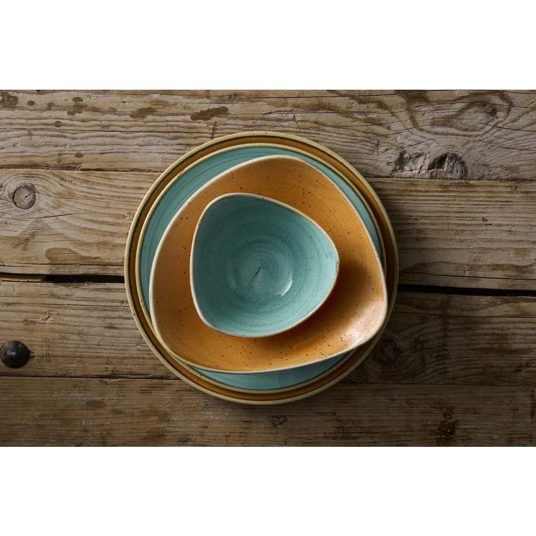 DX779 Churchill Stonecast Tangerine Triangle Bowl 235mm (Pack of 12) - JD Catering Equipment Solutions Ltd