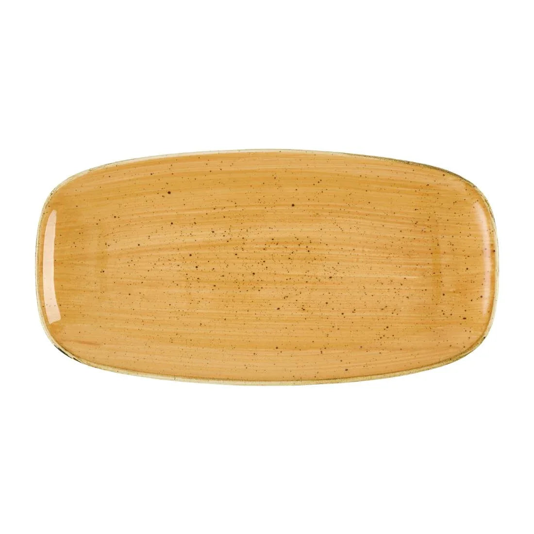 DX782 Churchill Stonecast Tangerine Chefs' Oblong Plate No. 3 (298 x 153mm) (Pack of 12) - JD Catering Equipment Solutions Ltd