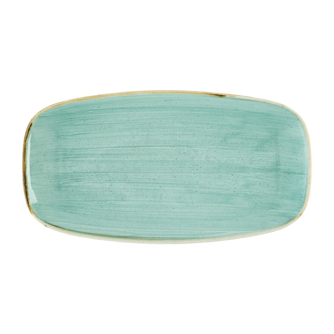 DX792 Churchill Stonecast Mint Chefs' Oblong Plate No. 4 (355 x 189mm) (Pack of 6)