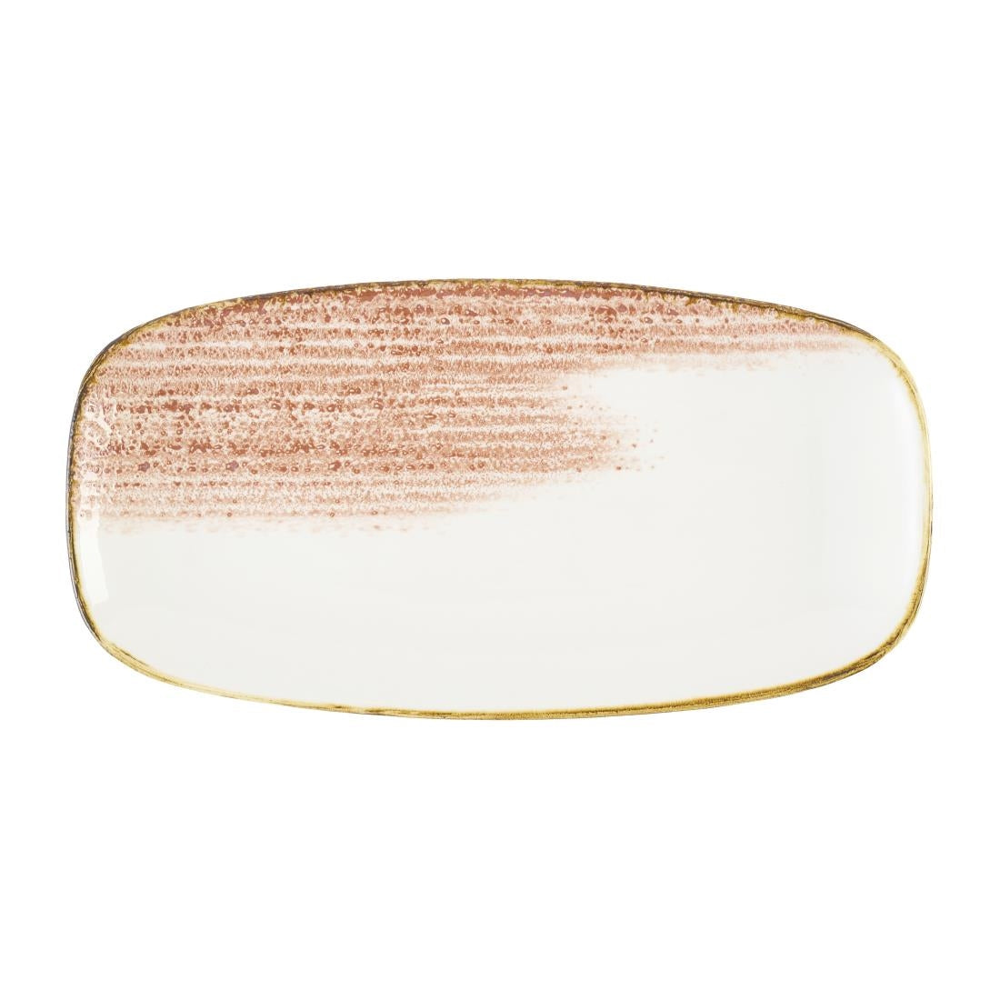 DX802 Churchill Studio Prints Homespun Accents Coral Chefs' Oblong Plate No. 4 (355 x 189mm) (Pack of 6)