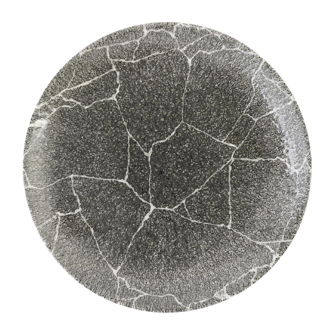 DX806 Churchill Studio Prints Kintsugi Quartz Black Coupe Plate 217mm (Pack of 12) - JD Catering Equipment Solutions Ltd