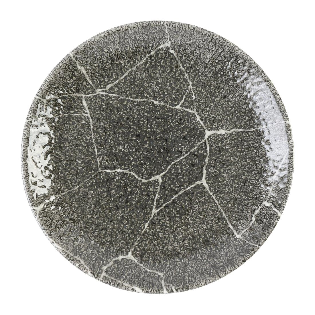 DX807 Churchill Studio Prints Kintsugi Quartz Black Coupe Plate 165mm (Pack of 12)