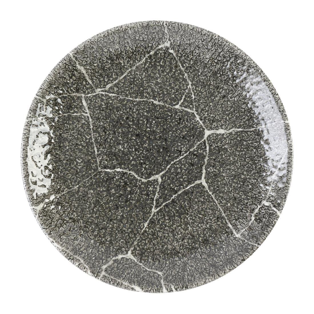 DX807 Churchill Studio Prints Kintsugi Quartz Black Coupe Plate 165mm (Pack of 12) - JD Catering Equipment Solutions Ltd