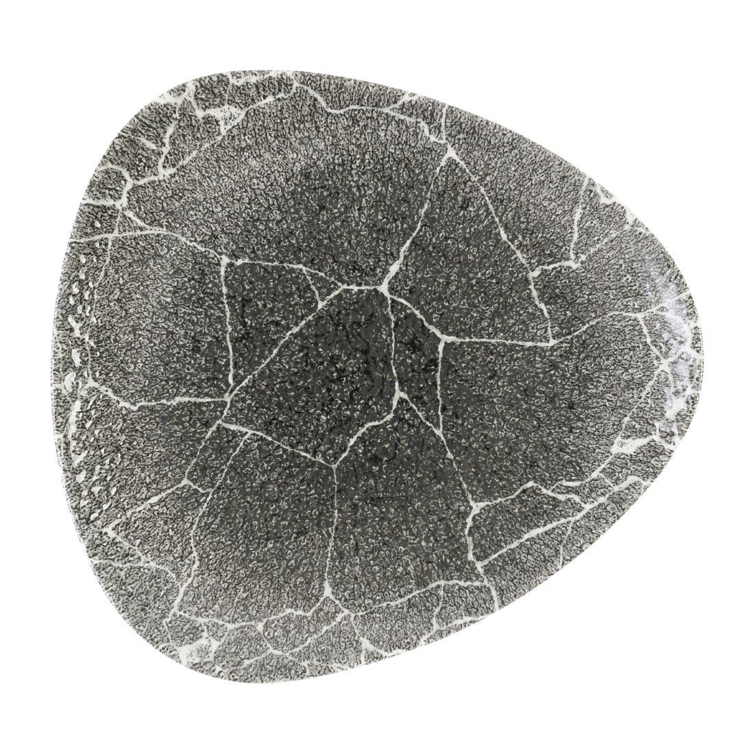DX811 Churchill Studio Prints Kintsugi Quartz Black Triangle Plate 229mm (Pack of 12) - JD Catering Equipment Solutions Ltd