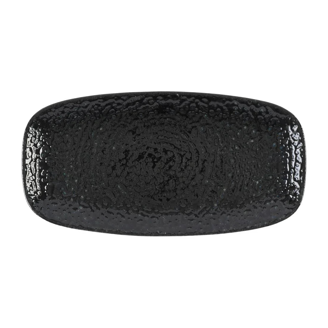 DX827 Churchill Studio Prints Homespun Chroma Carbon Chefs' Oblong Plate No. 3 (298 x 153mm) (Pack of 12) - JD Catering Equipment Solutions Ltd