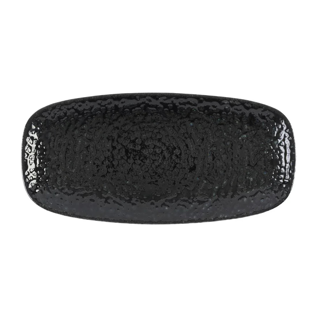 DX828 Churchill Studio Prints Homespun Chroma Carbon Chefs' Oblong Plate No. 2 (269 x 127mm) (Pack of 12) - JD Catering Equipment Solutions Ltd
