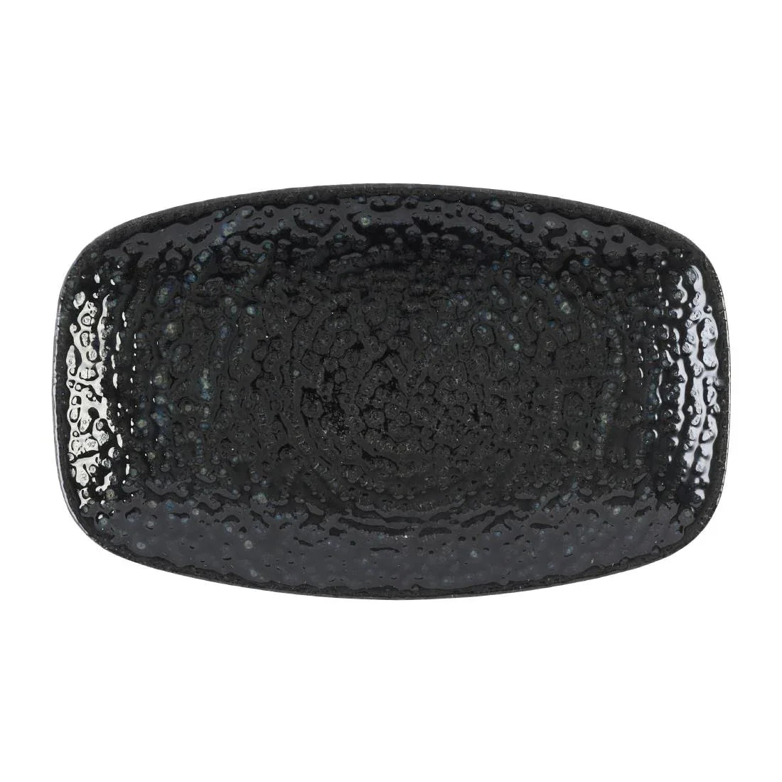 DX829 Churchill Studio Prints Homespun Chroma Carbon Chefs' Oblong Plate No. 1 (200 x 121mm)(Pack of 12) - JD Catering Equipment Solutions Ltd