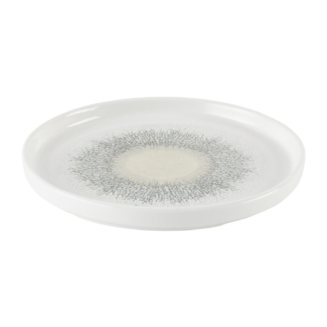DX830 Churchill Studio Prints Fusion Agate Grey Chefs' Walled Plate 260mm (Pack of 6)