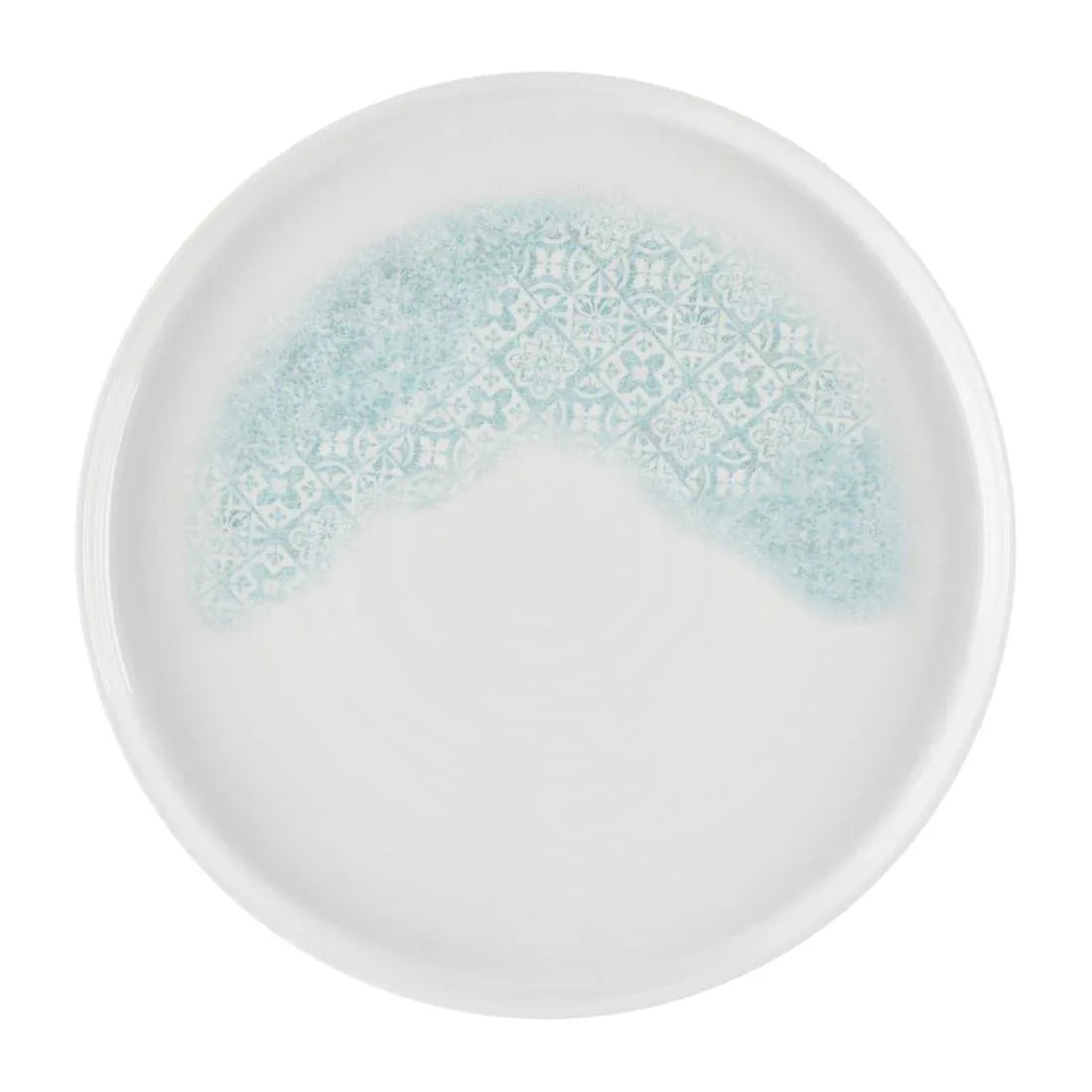 DX834 Churchill Vintage Prints Med Tiles Aquamarine Chefs' Walled Plate 260mm (Pack of 6) - JD Catering Equipment Solutions Ltd