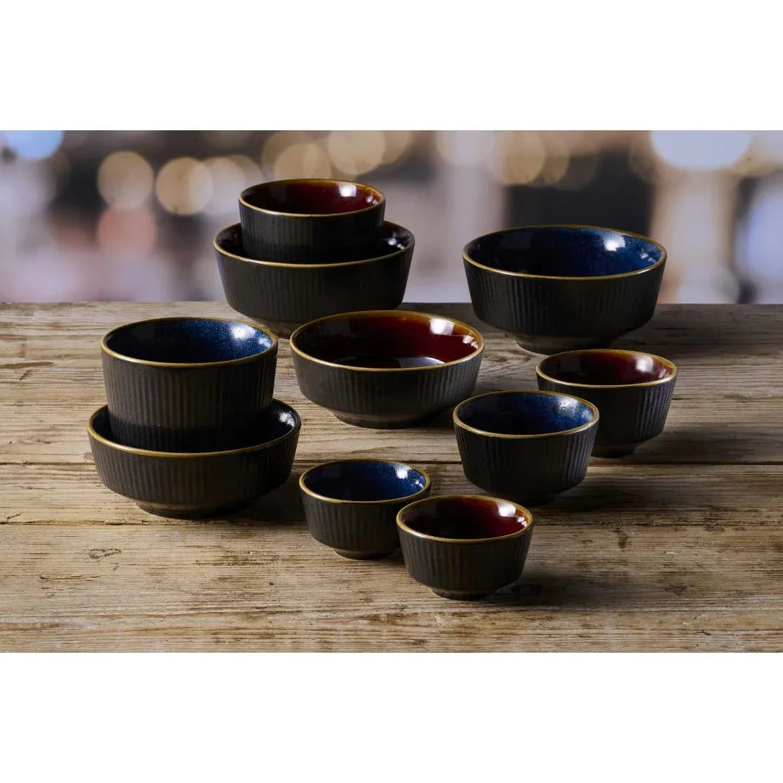 DX850 Churchill Nourish Tokyo Blue Kochi Dip Pot 40 x 69mm (Pack of 12) - JD Catering Equipment Solutions Ltd