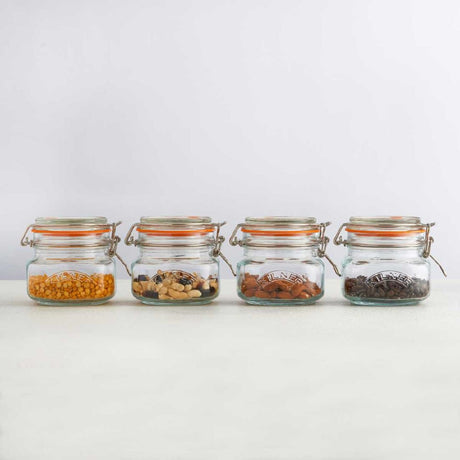 DX961 Kilner Square Clip Top Jar 0.5Ltr (Pack 4)